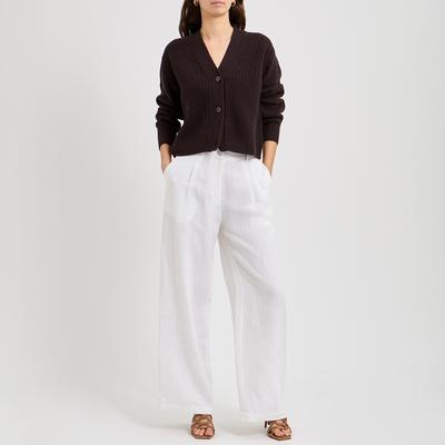 Reiss Cream Ottie Crochet Cardigan - BrandAlley